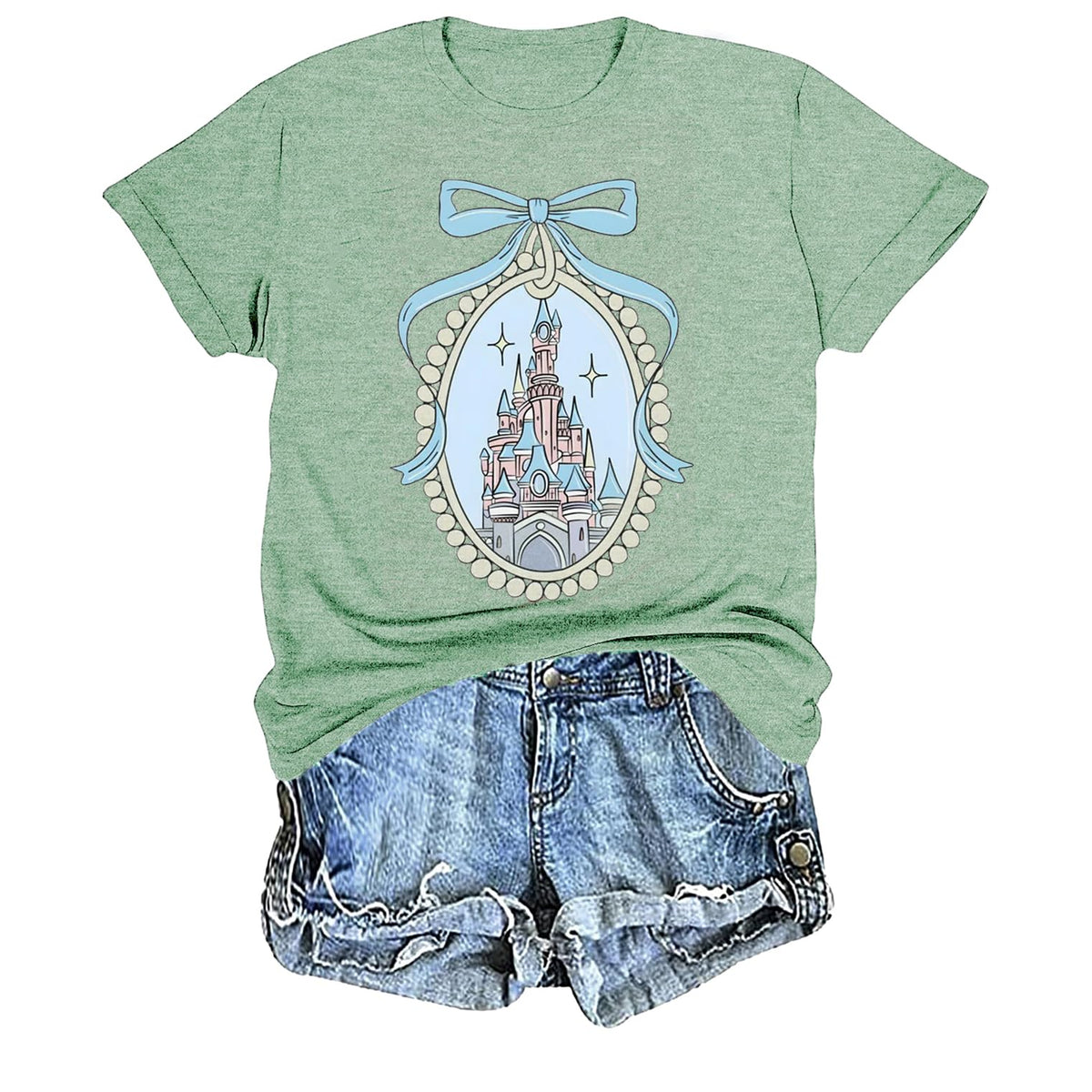 Magic Shirts for Women Cute Castle Graphic Vacation Tops