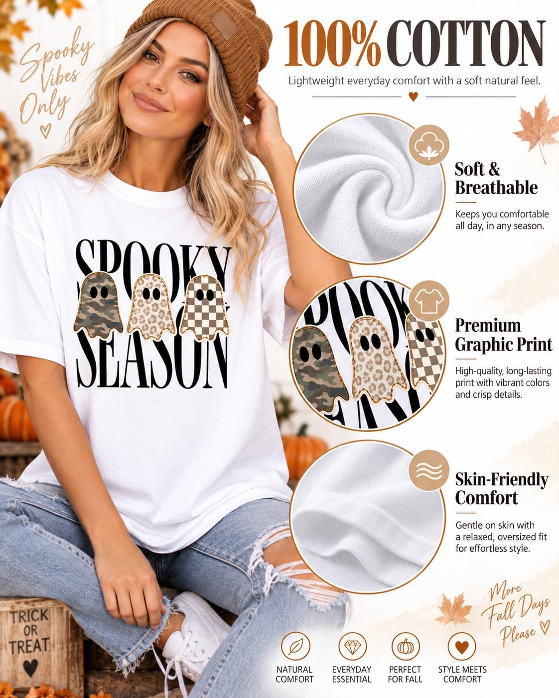 Spooky Season Shirt, Leopard Ghost T-Shirt