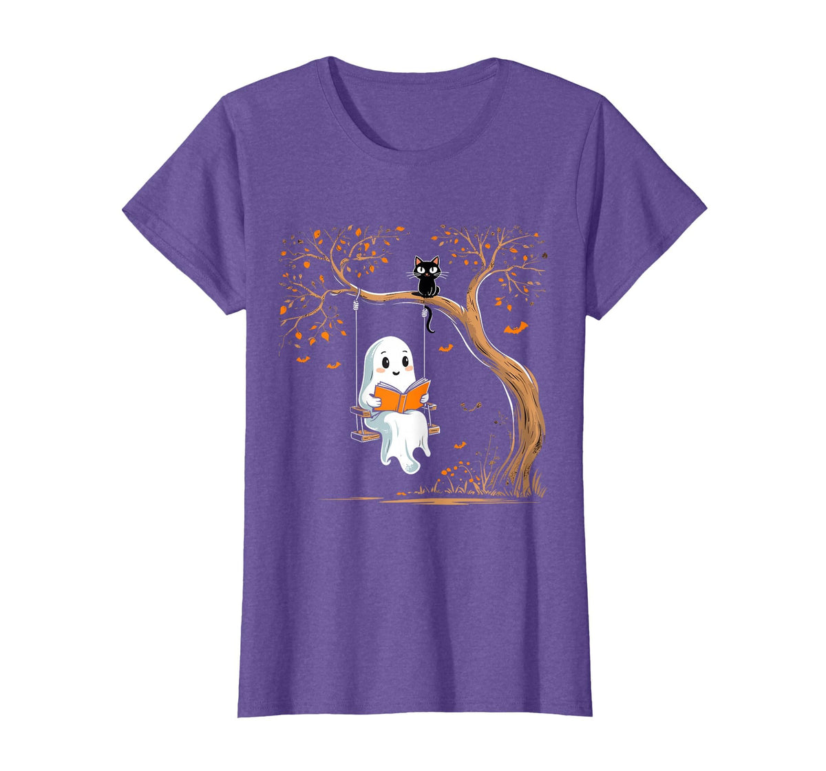 Vintage Ghost Swing Reading Book Swinging Halloween Costume T-Shirt