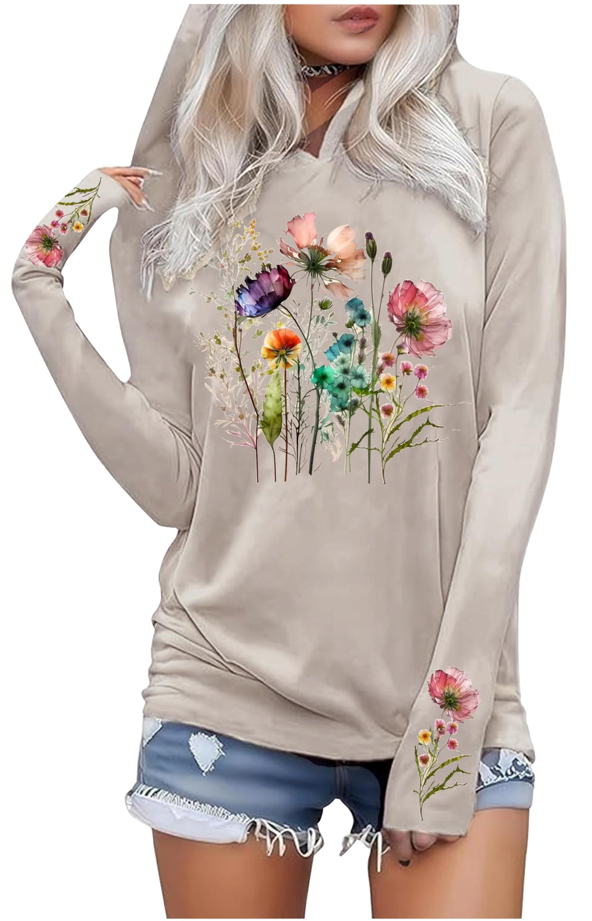 Hoodies Shirts for Women Early Fall Long Sleeve Tops Vintage Graphic Outfit