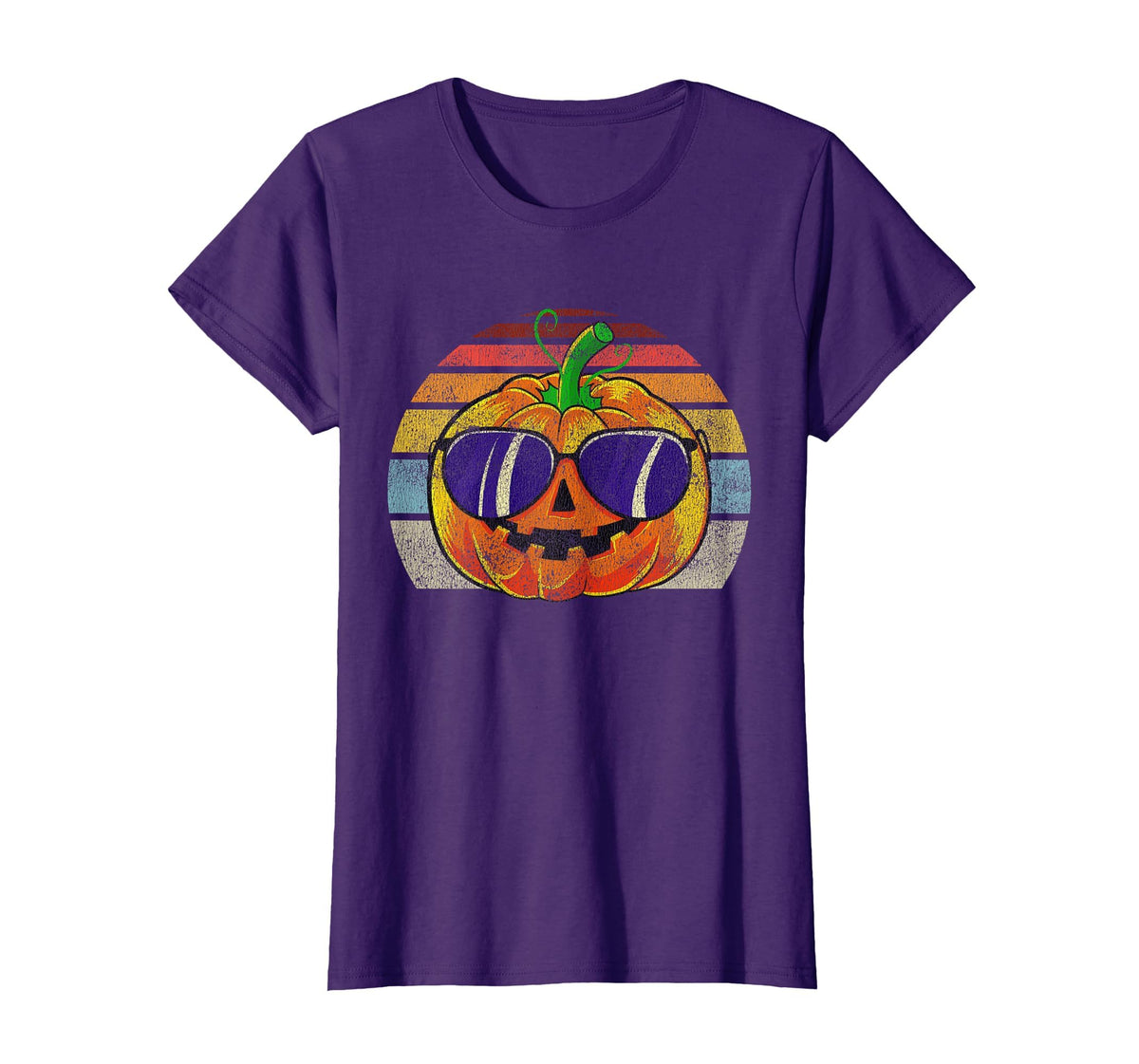 Cool Pumpkin Retro Style Halloween Vintage Women Men Kids T-Shirt