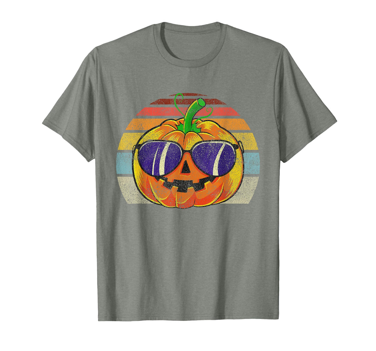 Cool Pumpkin Retro Style Halloween Vintage Women Men Kids T-Shirt