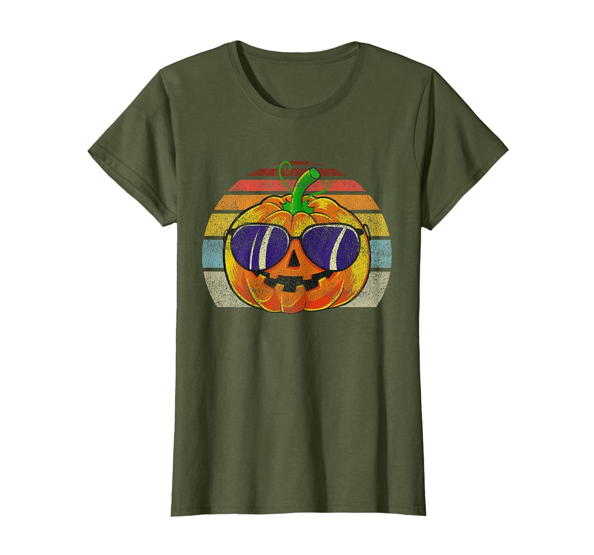 Cool Pumpkin Retro Style Halloween Vintage Women Men Kids T-Shirt