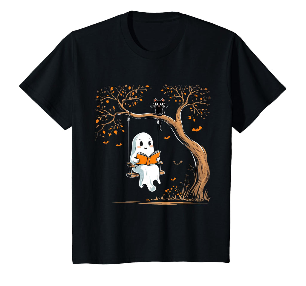 Vintage Ghost Swing Reading Book Swinging Halloween Costume T-Shirt