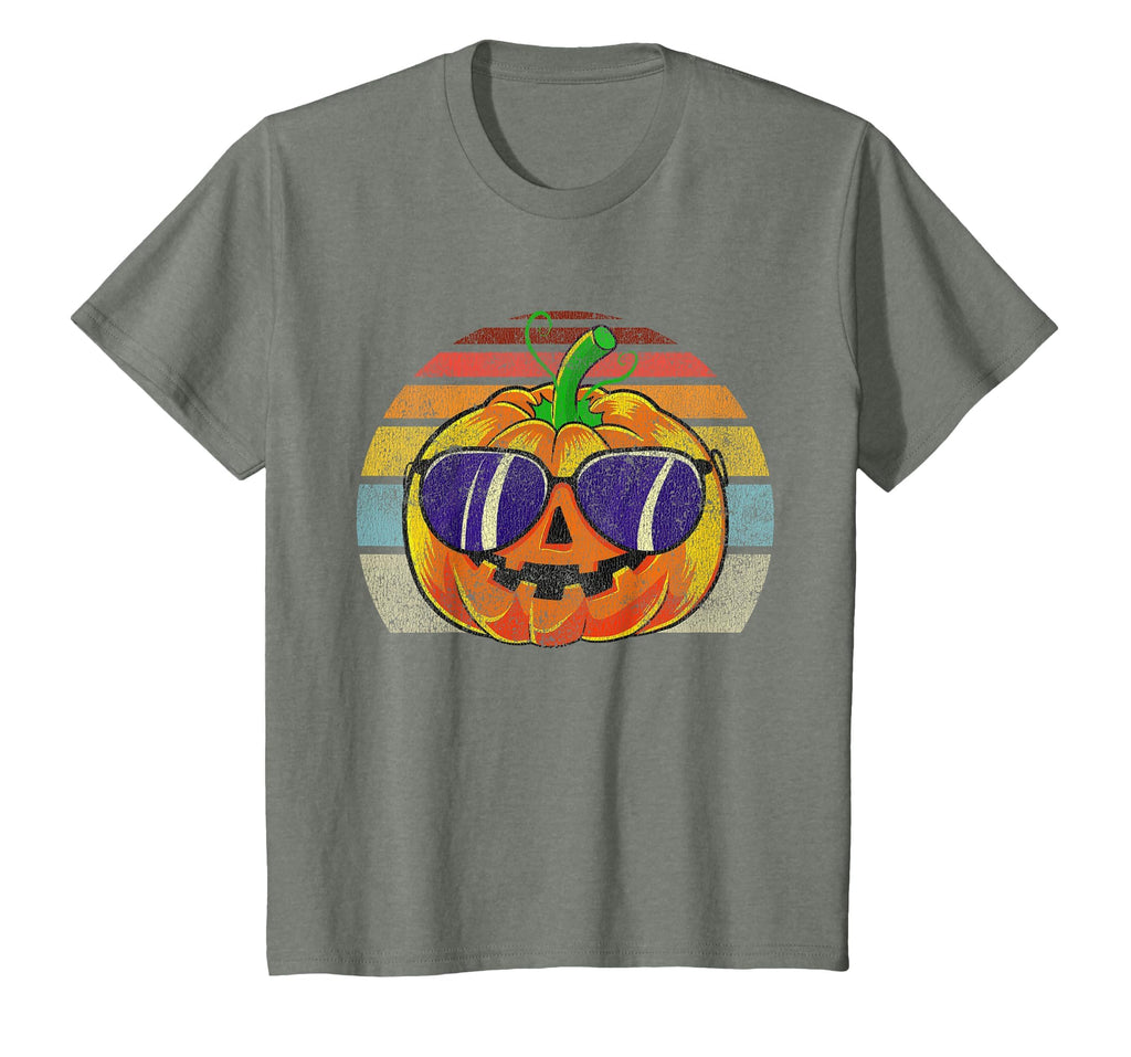 Cool Pumpkin Retro Style Halloween Vintage Women Men Kids T-Shirt