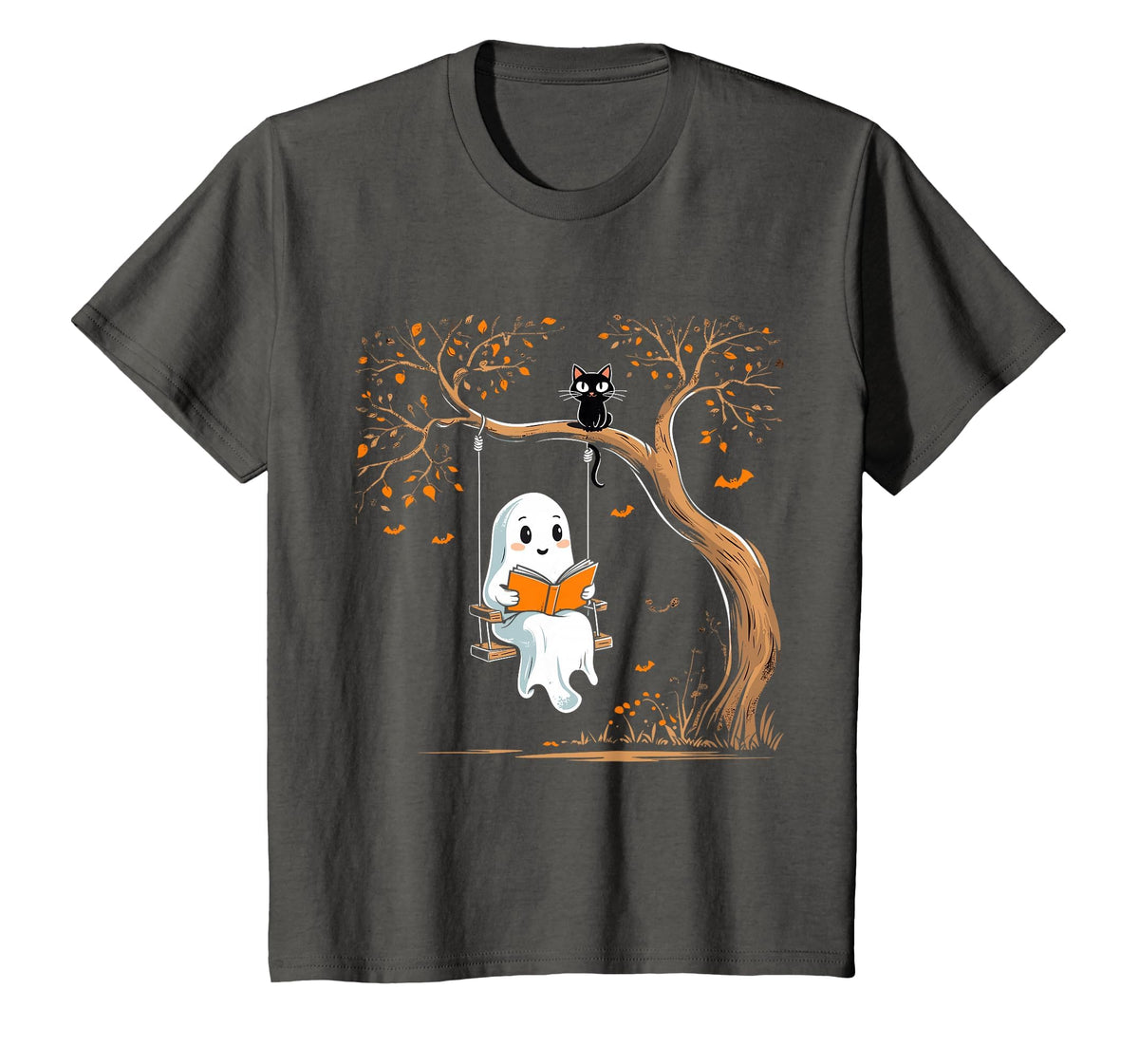 Vintage Ghost Swing Reading Book Swinging Halloween Costume T-Shirt