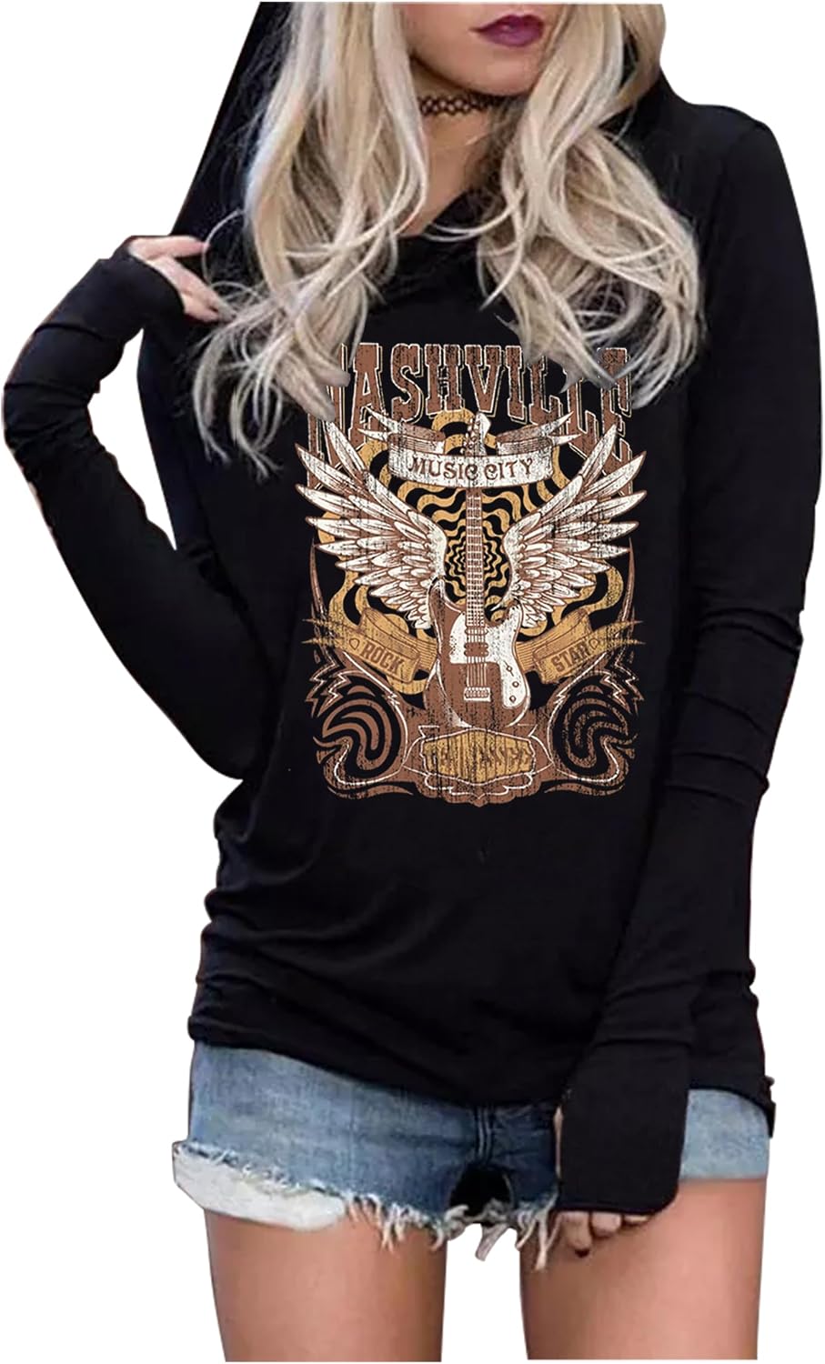 Hoodies Shirts for Women Early Fall Long Sleeve Tops Vintage Graphic Outfit