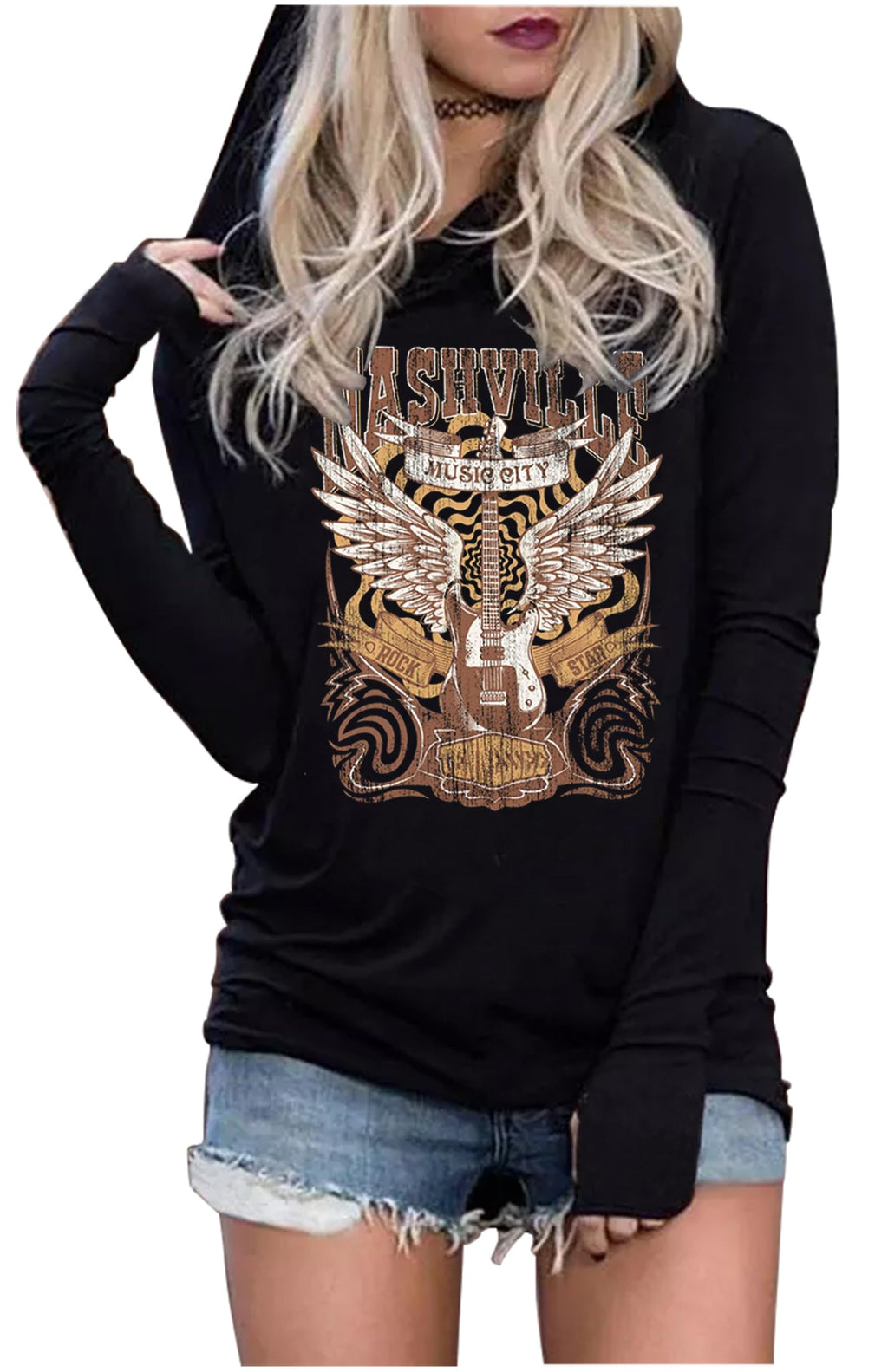 Hoodies Shirts for Women Early Fall Long Sleeve Tops Vintage Graphic Outfit