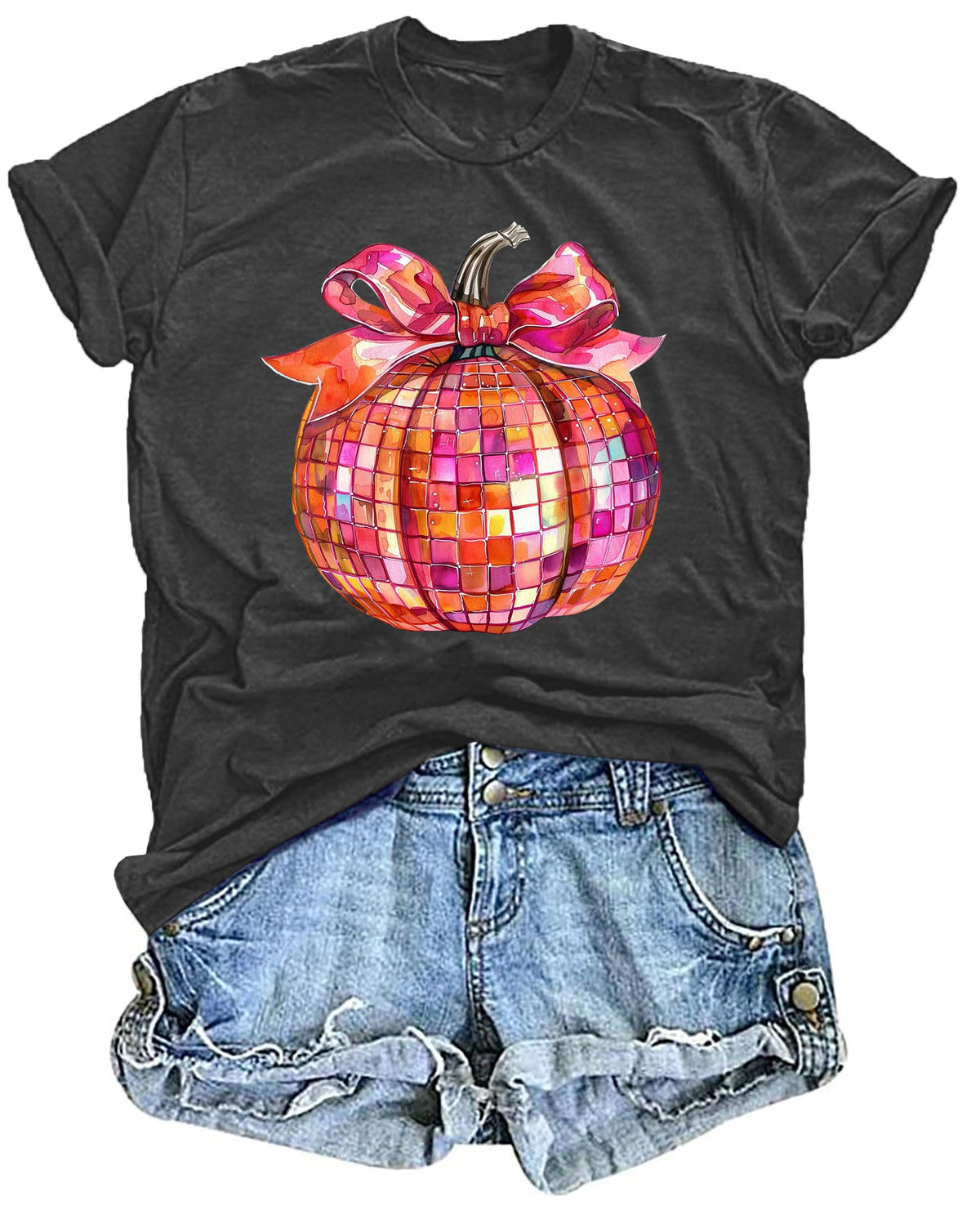 Halloween Pumpkin Shirt Women Leopard Graphic Tees Casual Fall Tops