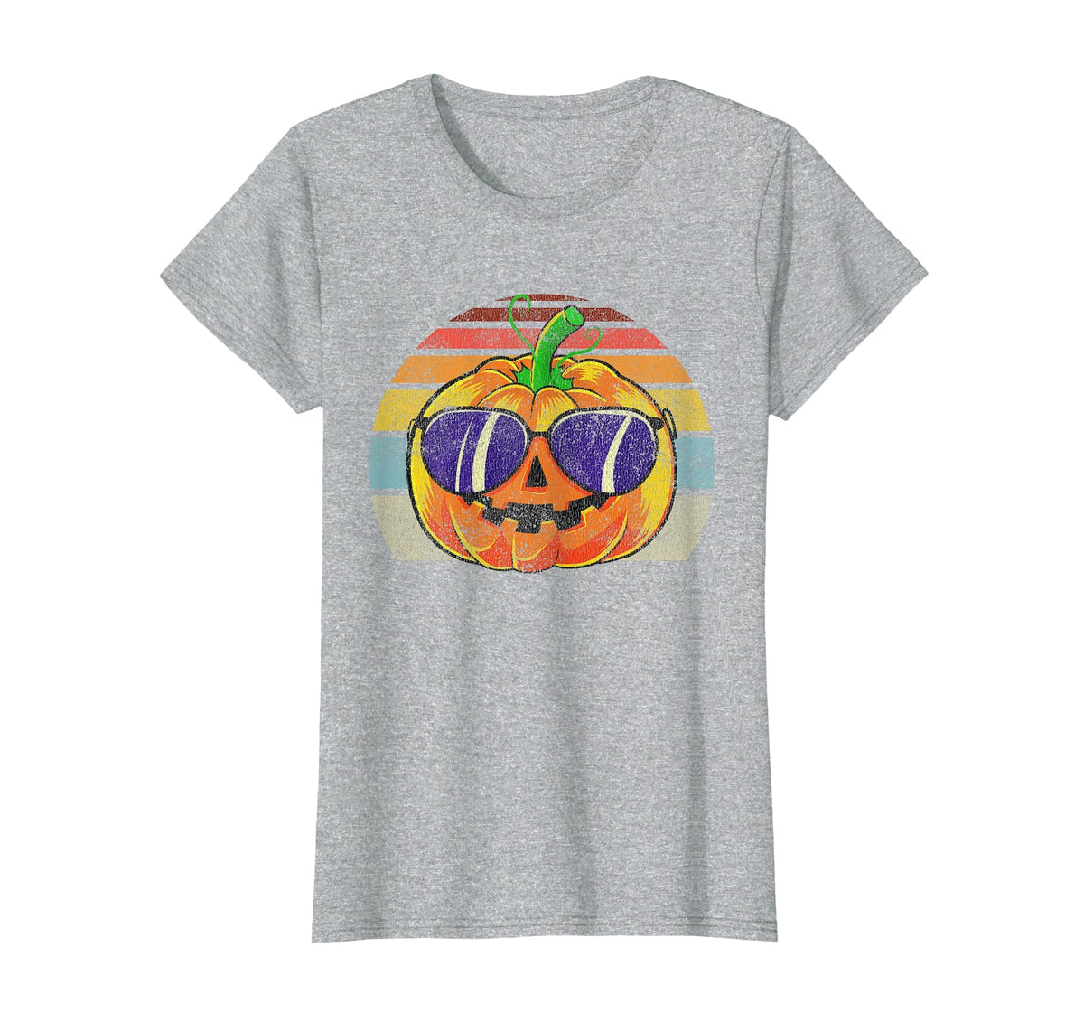 Cool Pumpkin Retro Style Halloween Vintage Women Men Kids T-Shirt