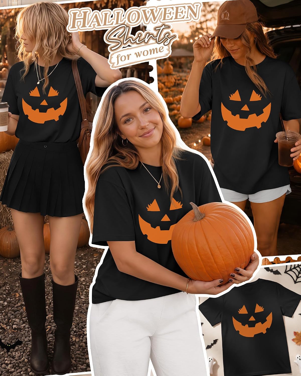 Huukeay Women Halloween Shirt Spooky Ghost Graphic