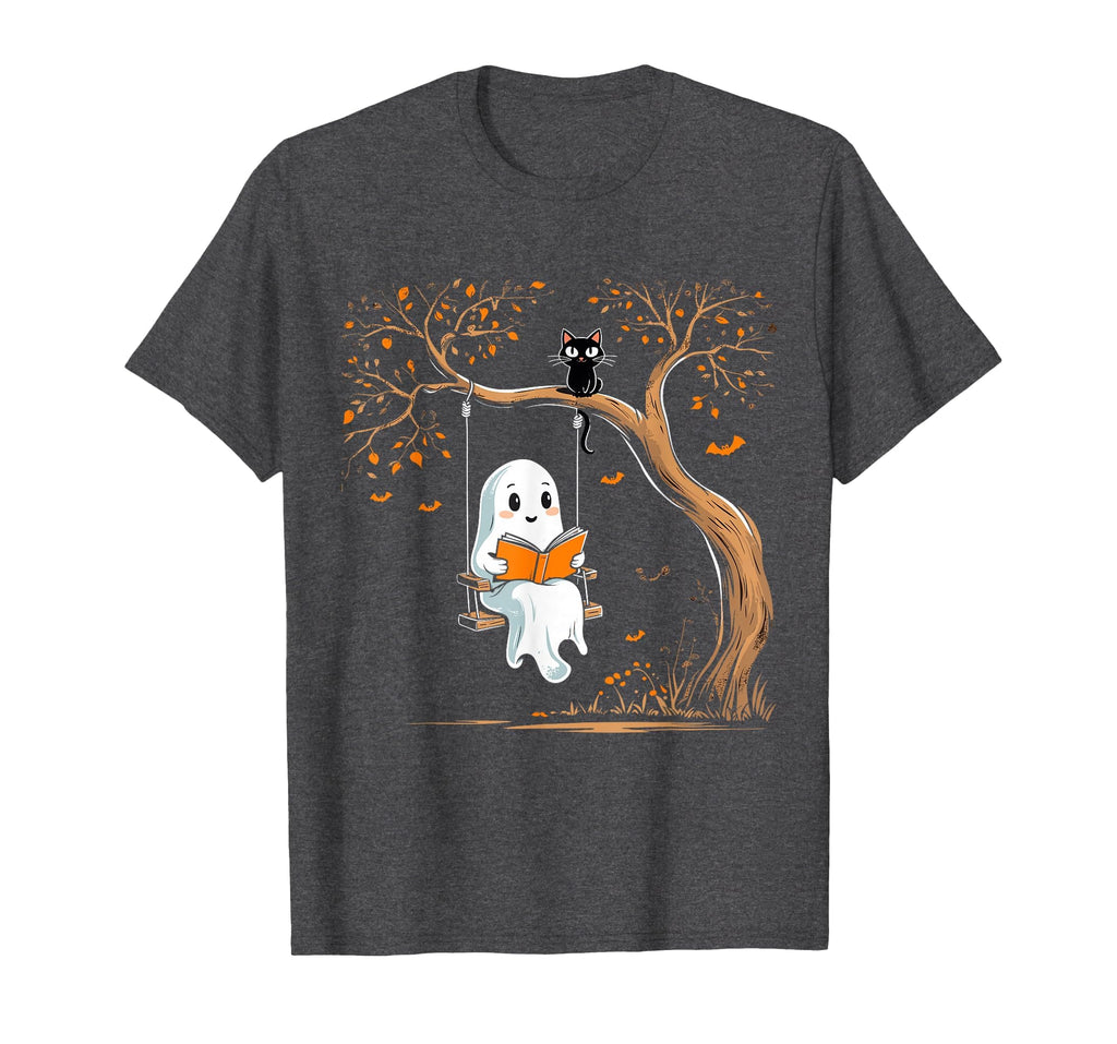 Vintage Ghost Swing Reading Book Swinging Halloween Costume T-Shirt