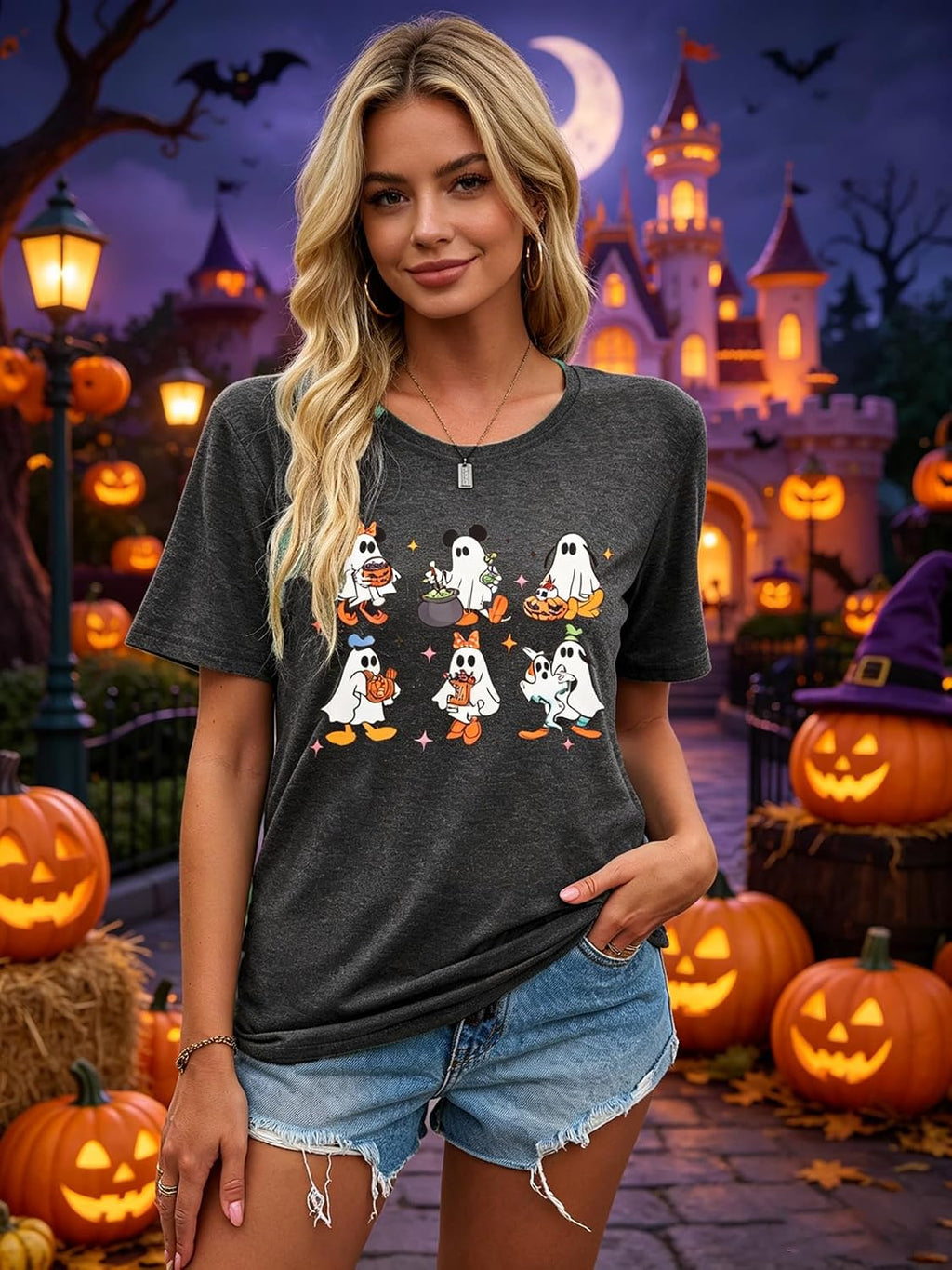 Magic Shirts for Women Cute Castle Graphic Vacation Tops