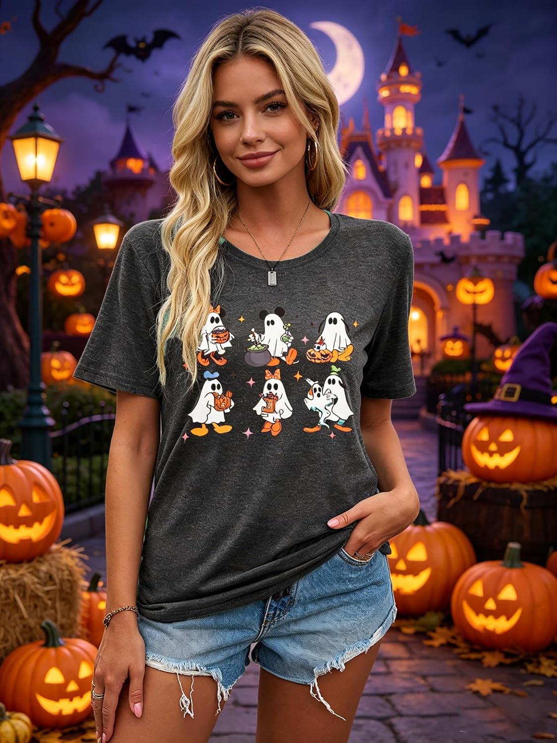 Magic Shirts for Women Cute Castle Graphic Vacation Tops