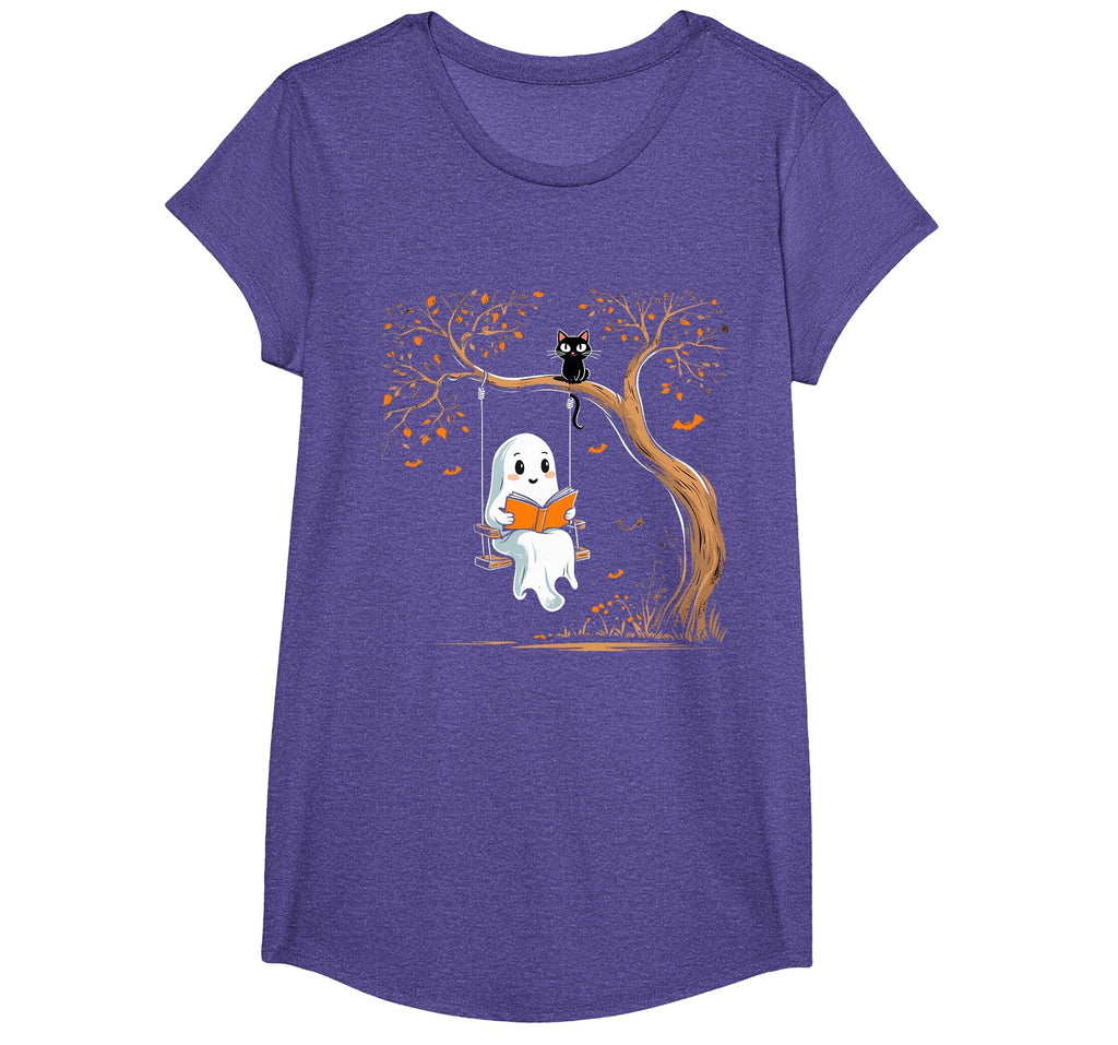 Vintage Ghost Swing Reading Book Swinging Halloween Costume T-Shirt
