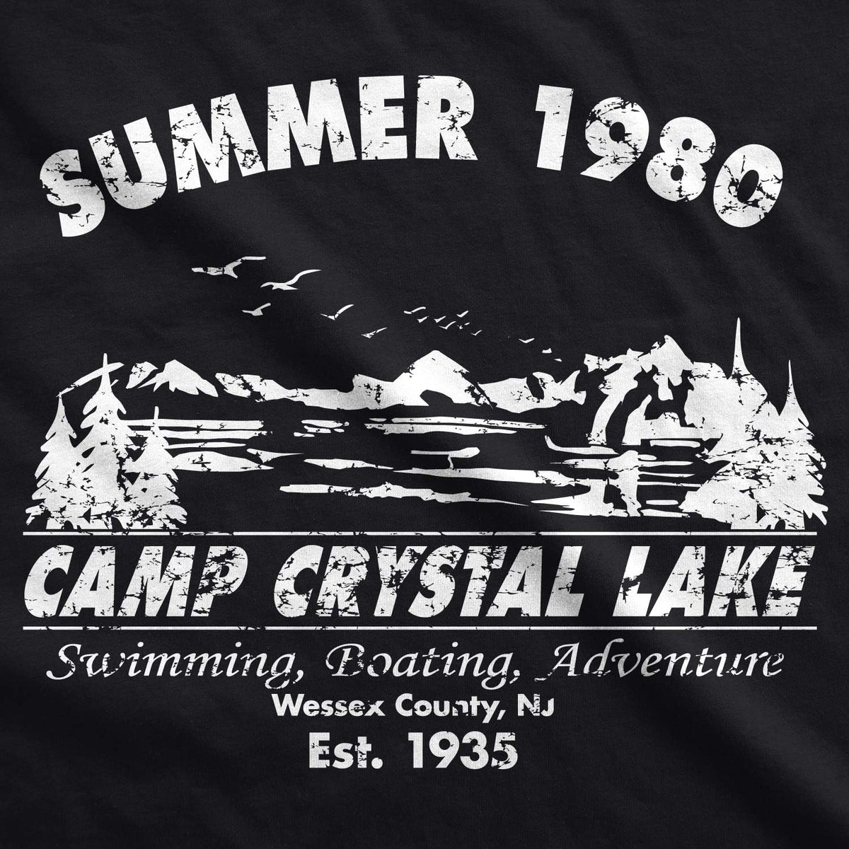 Summer 1980 Camp Funny 80s Horror Movie Tee for Men