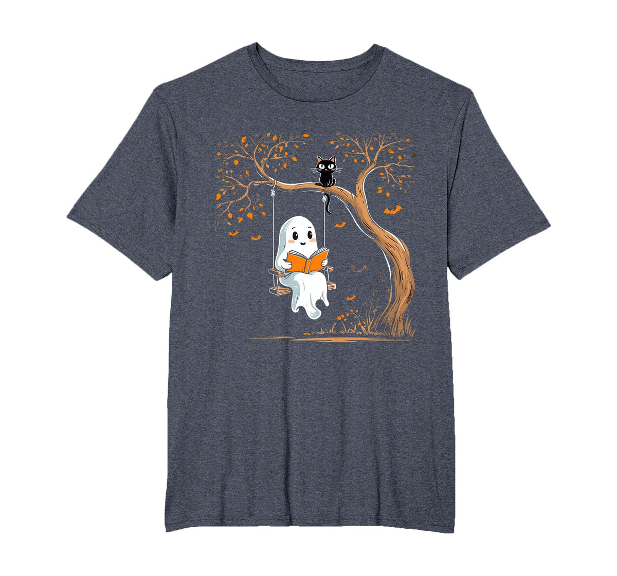 Vintage Ghost Swing Reading Book Swinging Halloween Costume T-Shirt