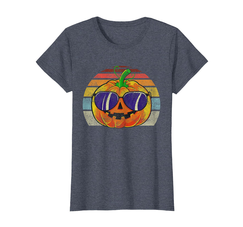 Cool Pumpkin Retro Style Halloween Vintage Women Men Kids T-Shirt