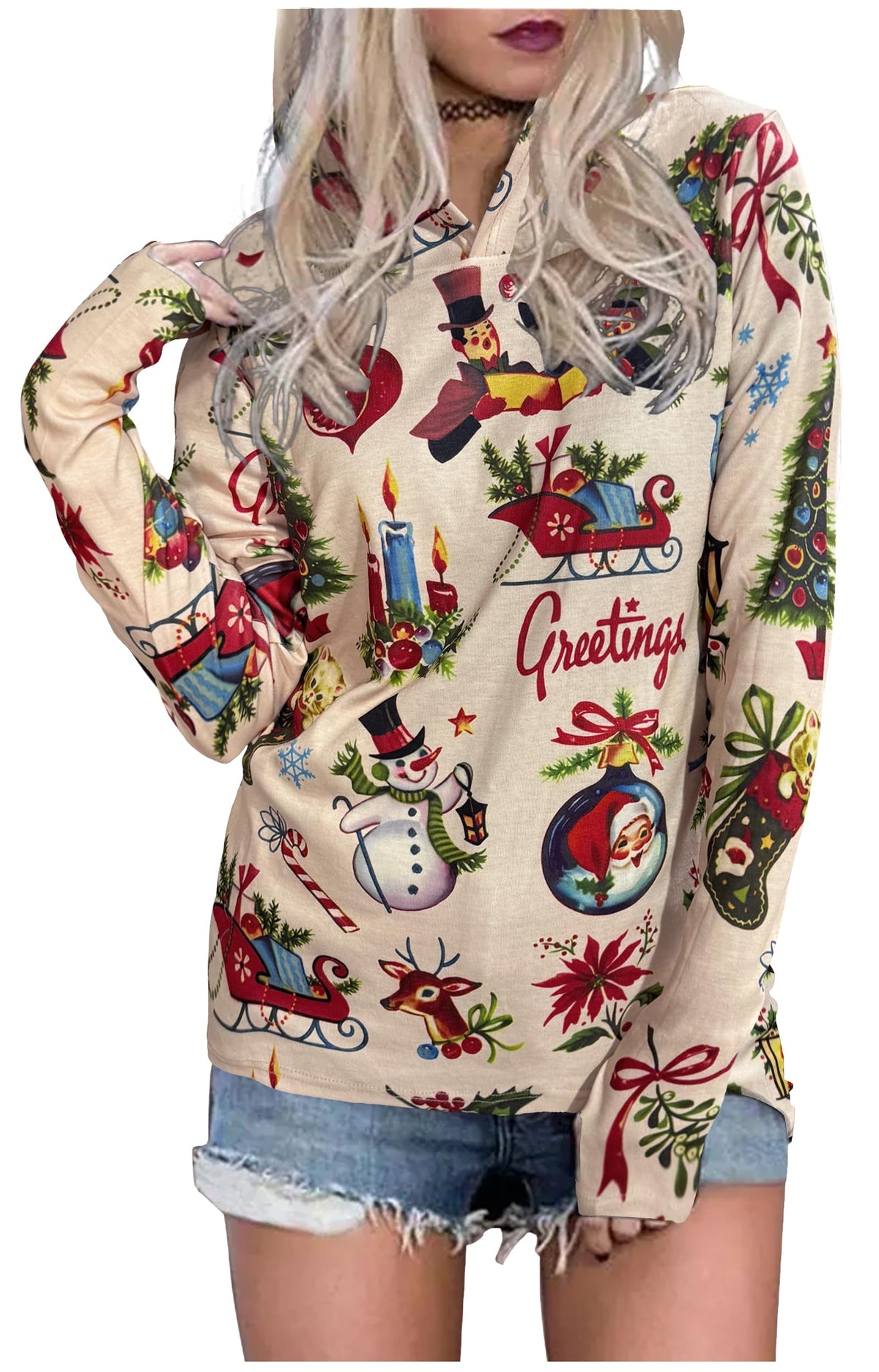 Hoodies Shirts for Women Early Fall Long Sleeve Tops Vintage Graphic Outfit