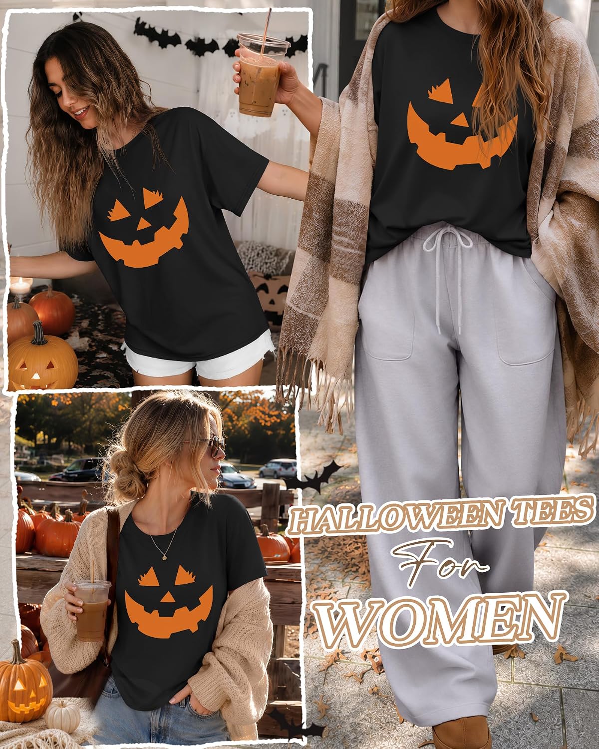 Huukeay Women Halloween Shirt Spooky Ghost Graphic