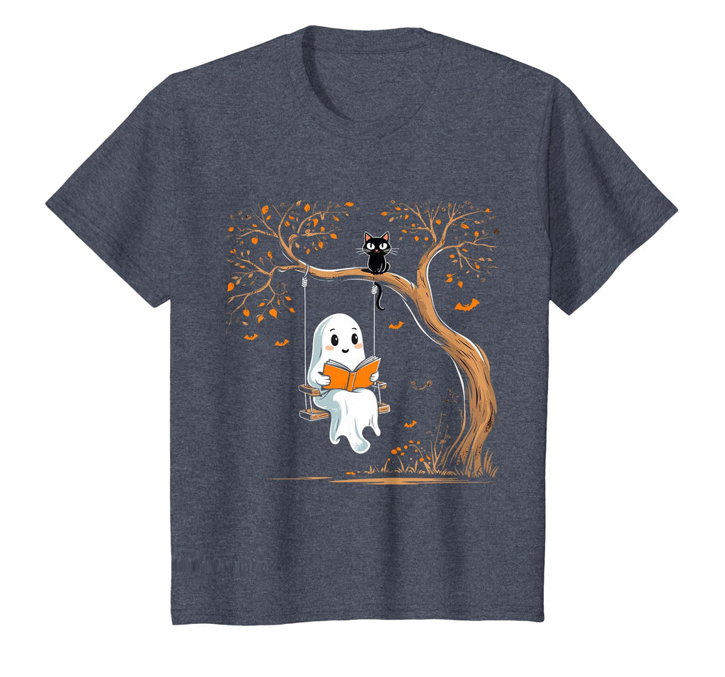 Vintage Ghost Swing Reading Book Swinging Halloween Costume T-Shirt