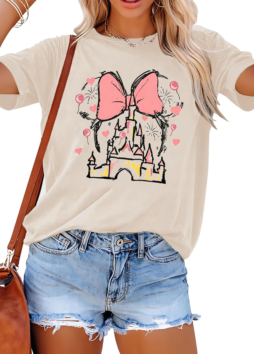 Magic Shirts for Women Cute Castle Graphic Vacation Tops