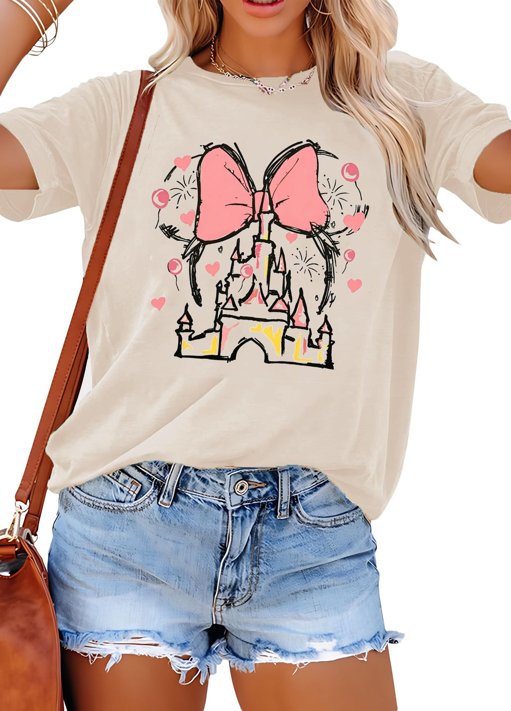 Magic Shirts for Women Cute Castle Graphic Vacation Tops