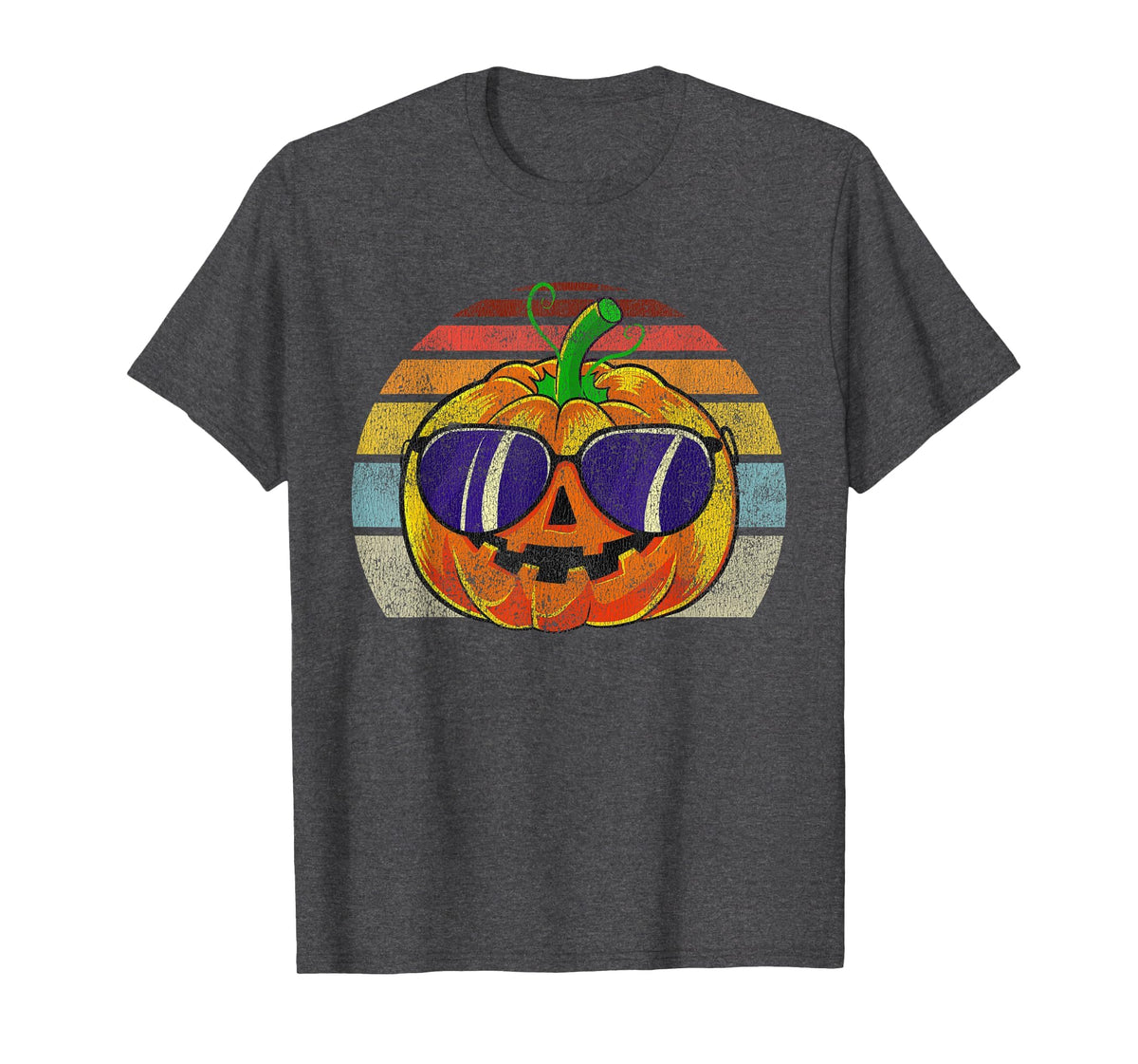 Cool Pumpkin Retro Style Halloween Vintage Women Men Kids T-Shirt