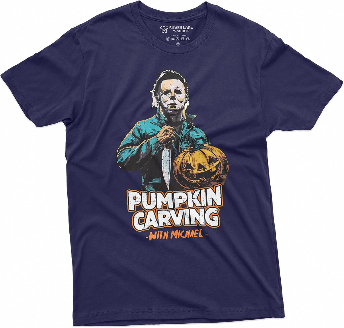 Halloween Horror Movie T-Shirt Pumpkin Carving Mens Tshirt Costume Party Tee Shirt