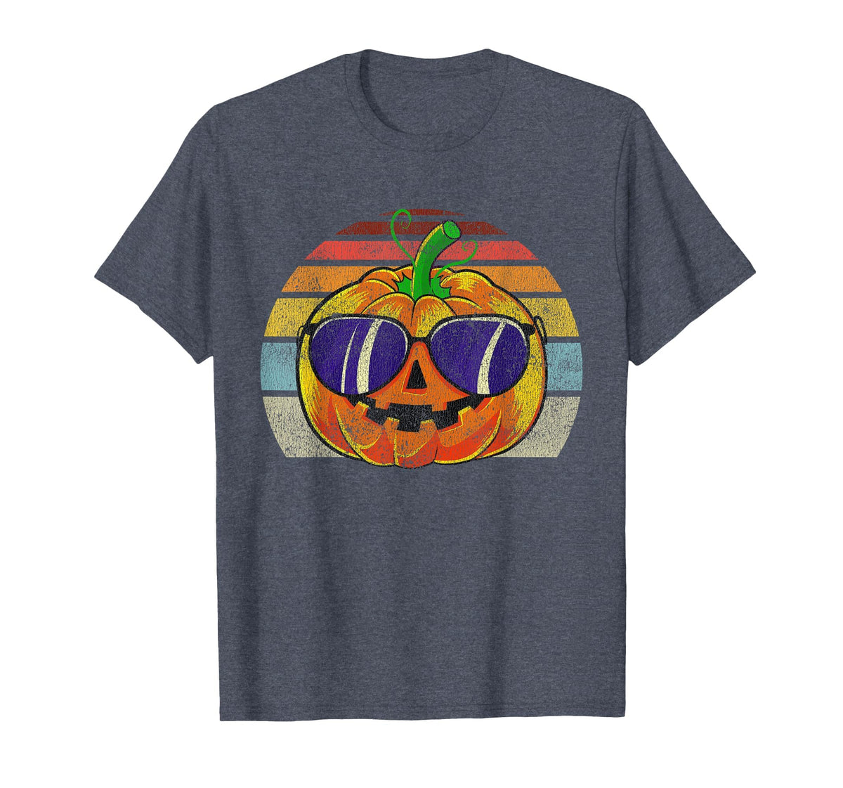 Cool Pumpkin Retro Style Halloween Vintage Women Men Kids T-Shirt