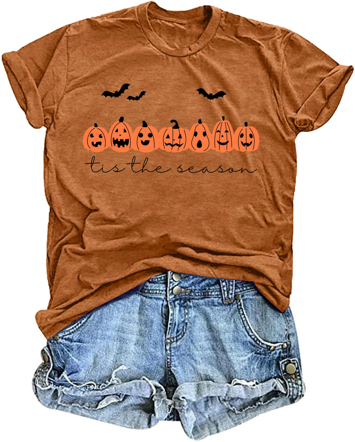 Halloween Pumpkin Shirt Women Leopard Graphic Tees Casual Fall Tops