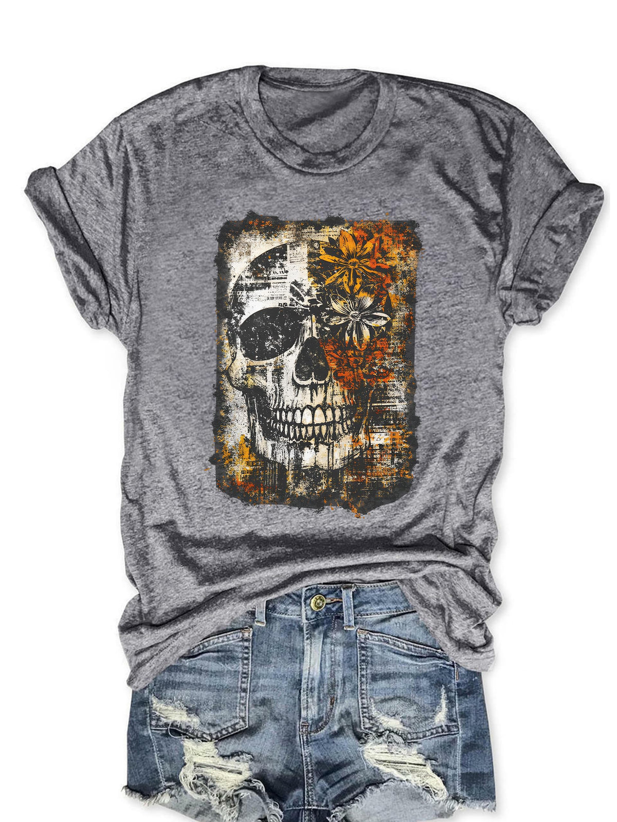 Hot Coffee Skeleton Shirt for Women Halloween Skeleton T-Shirt Funny Fall Skull Graphic Tees Tops Blouse Gift