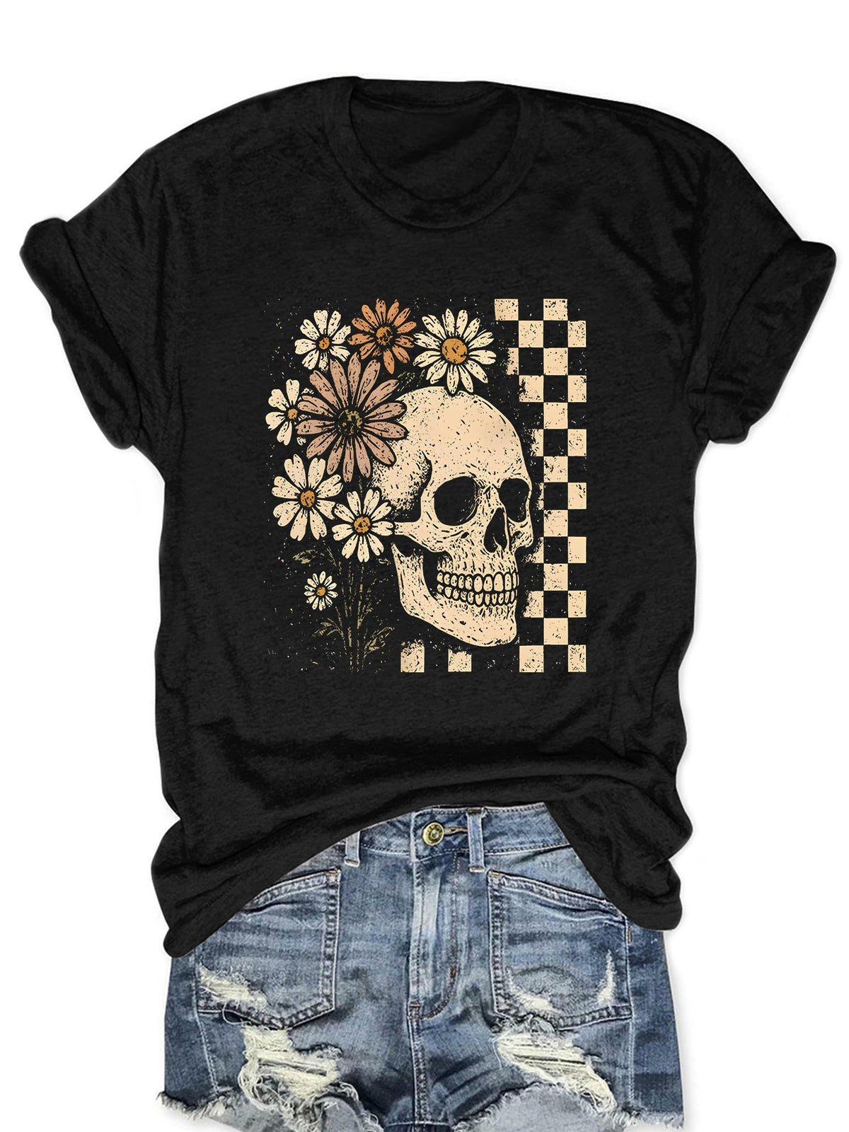Hot Coffee Skeleton Shirt for Women Halloween Skeleton T-Shirt Funny Fall Skull Graphic Tees Tops Blouse Gift