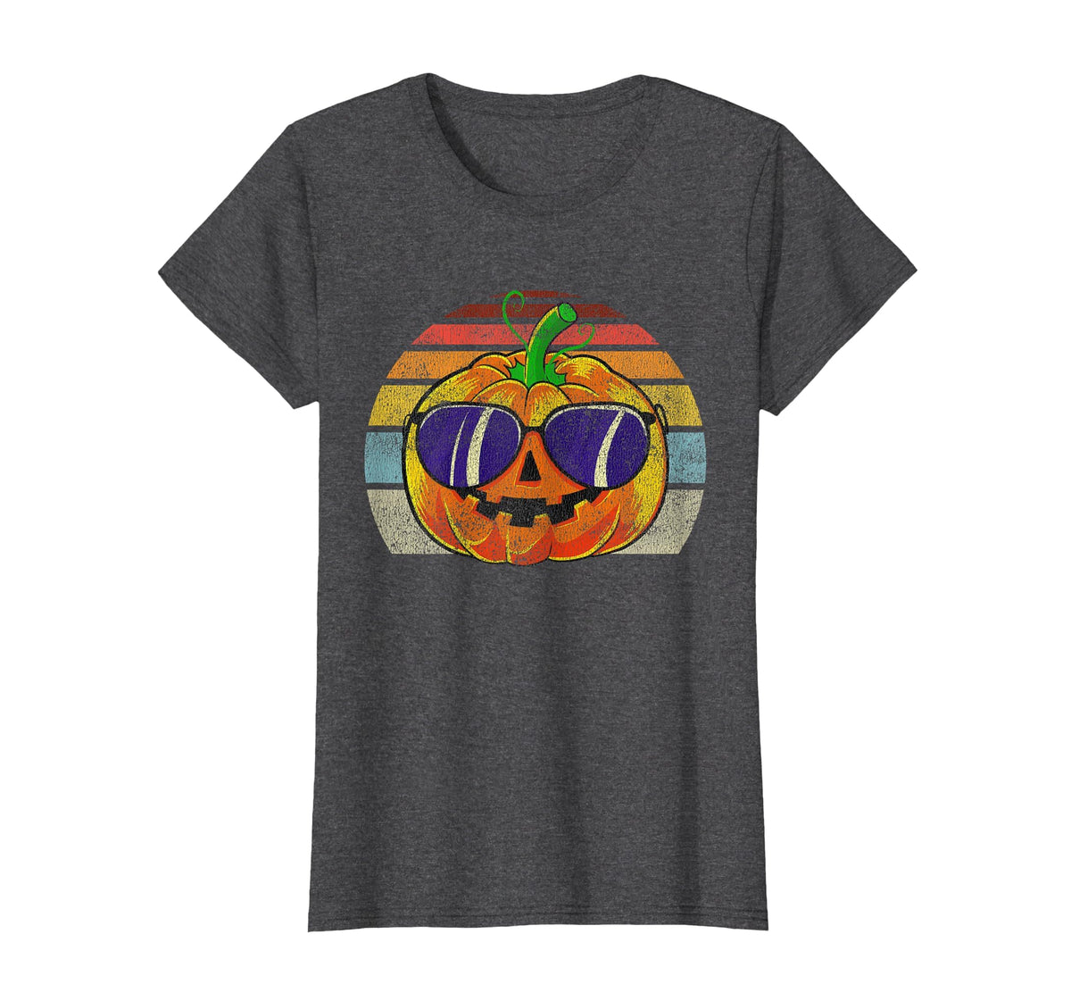 Cool Pumpkin Retro Style Halloween Vintage Women Men Kids T-Shirt
