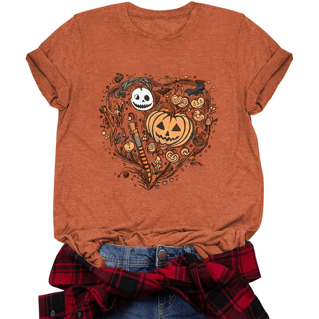 Halloween Shirts for Women Short Sleeve Graphic T Shirt