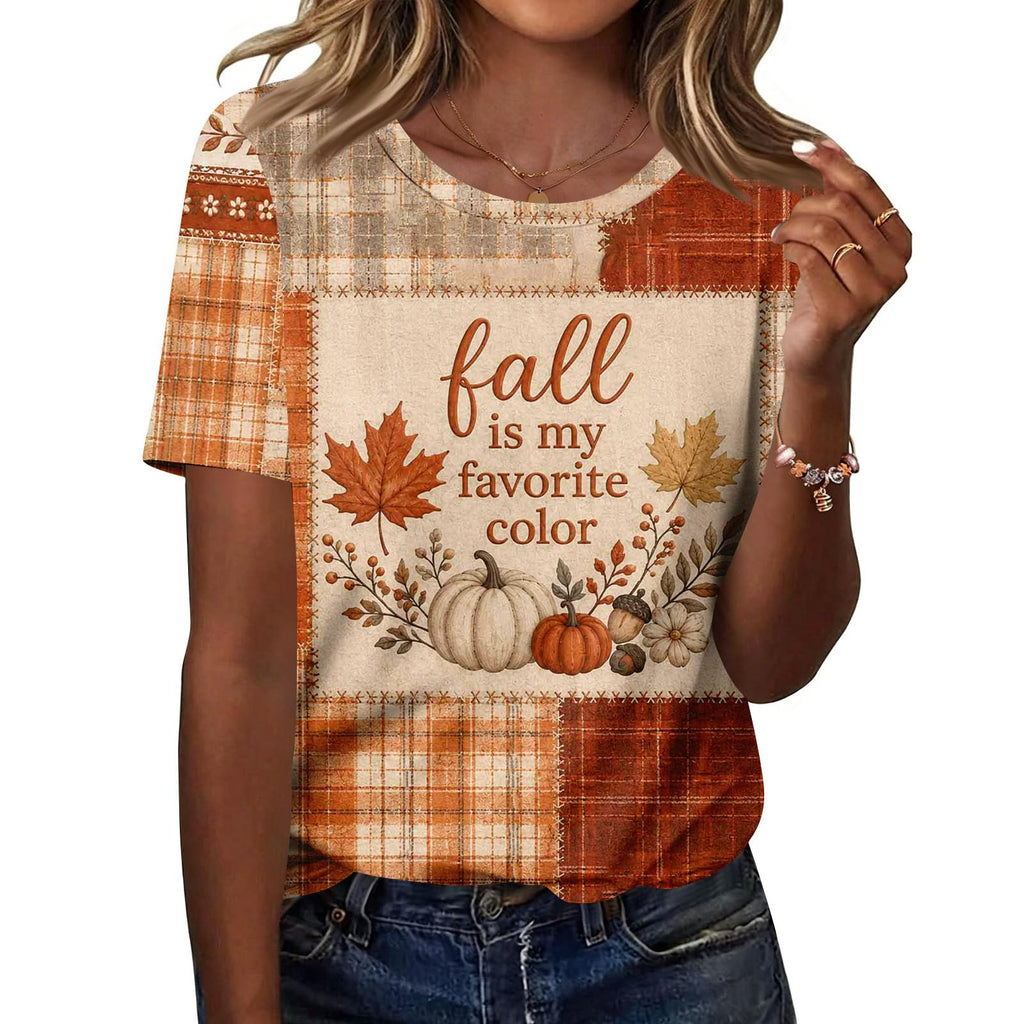 Cute Halloween Shirts for Women Crewneck Short Sleeve Witch Bat Pumpkin Boo