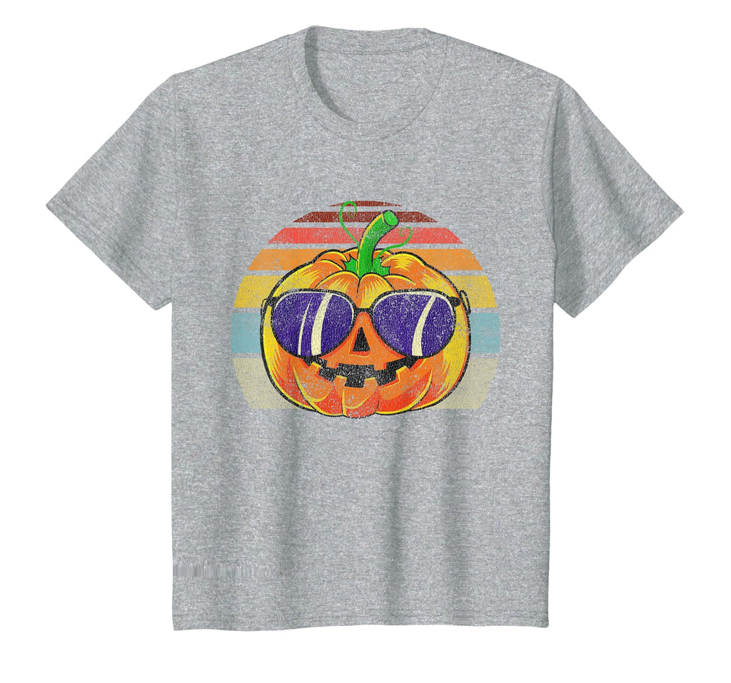 Cool Pumpkin Retro Style Halloween Vintage Women Men Kids T-Shirt