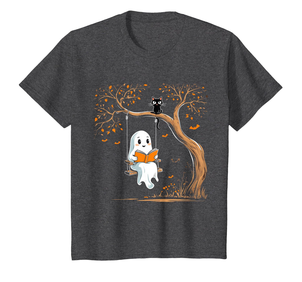 Vintage Ghost Swing Reading Book Swinging Halloween Costume T-Shirt