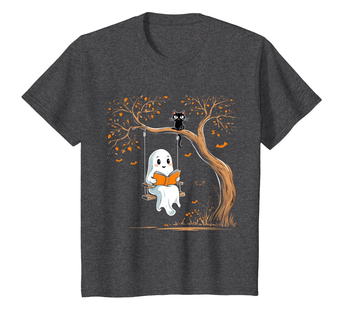 Vintage Ghost Swing Reading Book Swinging Halloween Costume T-Shirt