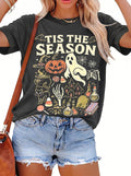 Halloween Shirt for Women Tis The Season Ghost Pumpkin T-Shirt