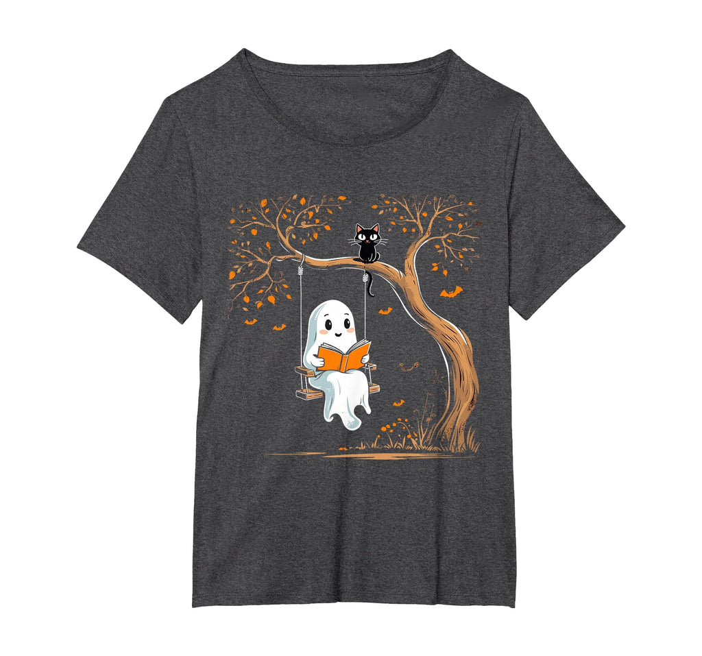 Vintage Ghost Swing Reading Book Swinging Halloween Costume T-Shirt