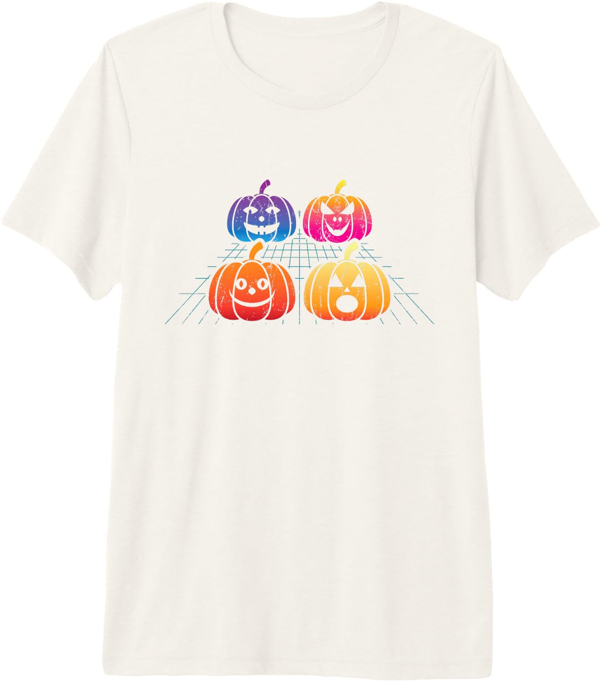 Retro Halloween Pumpkin Premium Tri-Blend T-Shirt