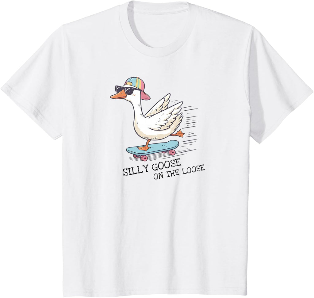 Silly Goose On The Loose Skater Skateboard T-Shirt