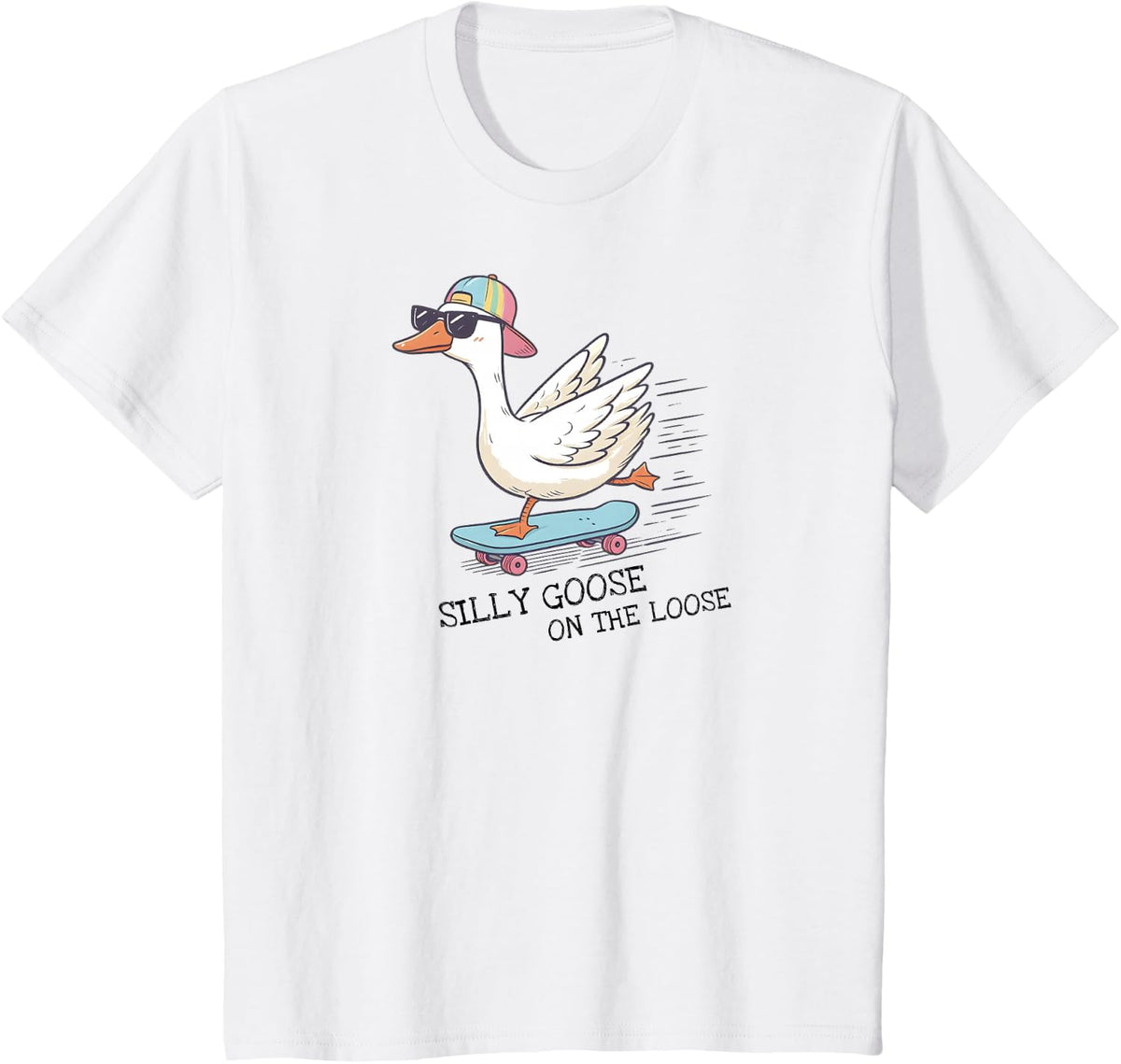 Silly Goose On The Loose Skater Skateboard T-Shirt