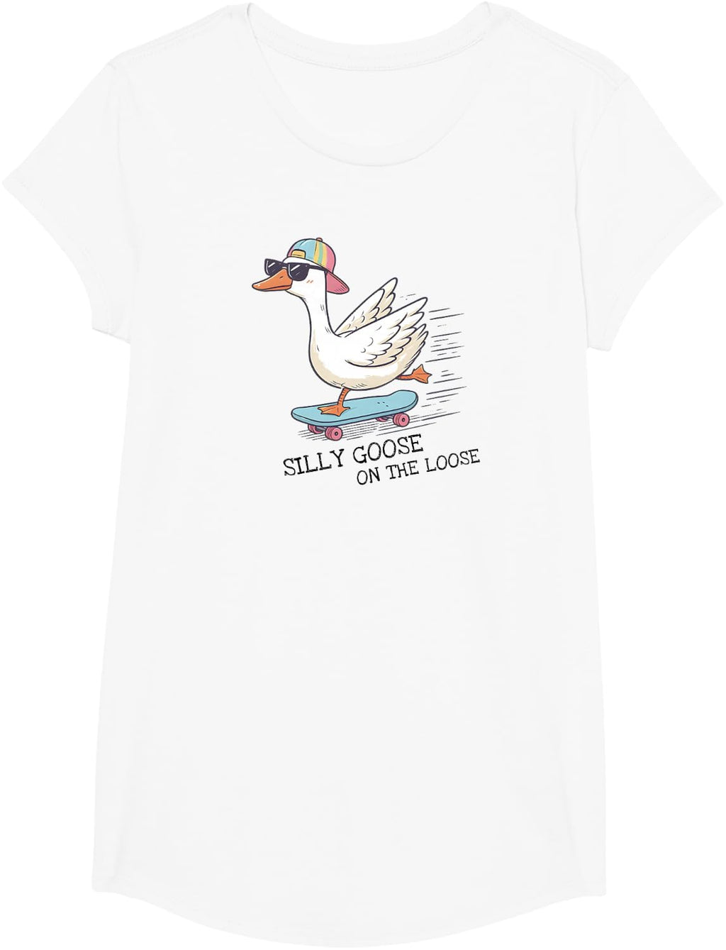 Silly Goose On The Loose Skater Skateboard T-Shirt