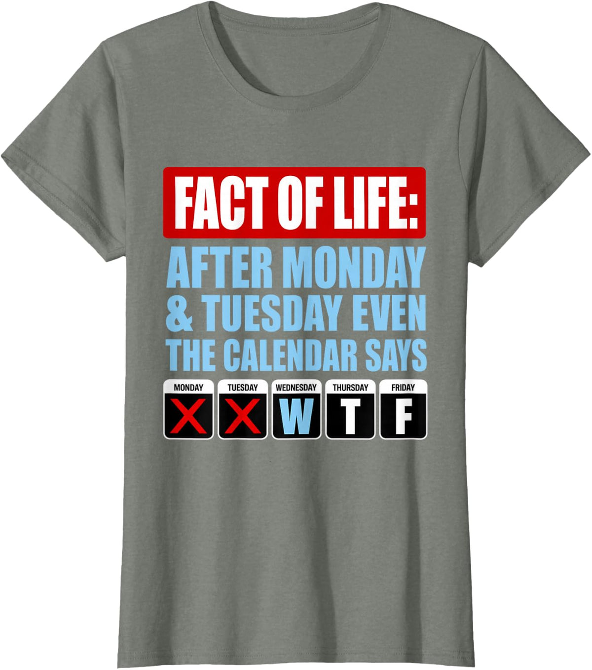 Fact of Life Calendar Says WTF Humor T-Shirt