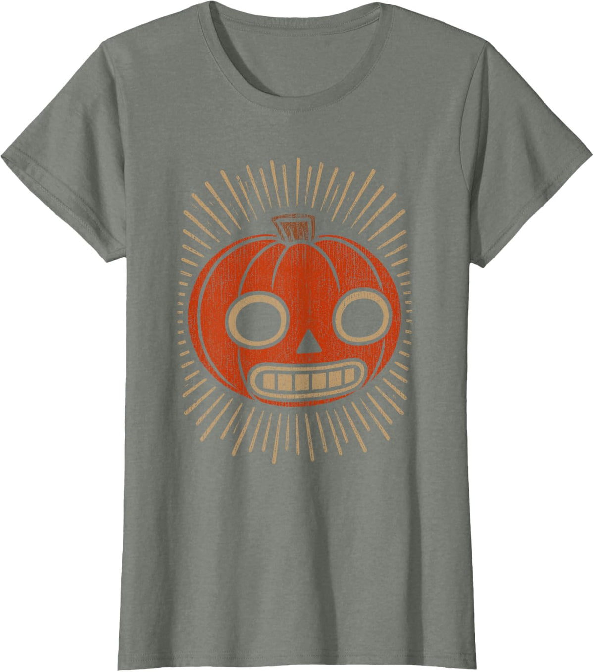 Vintage Retro Jack O Lantern Pumpkin Face Spooky Halloween T-Shirt