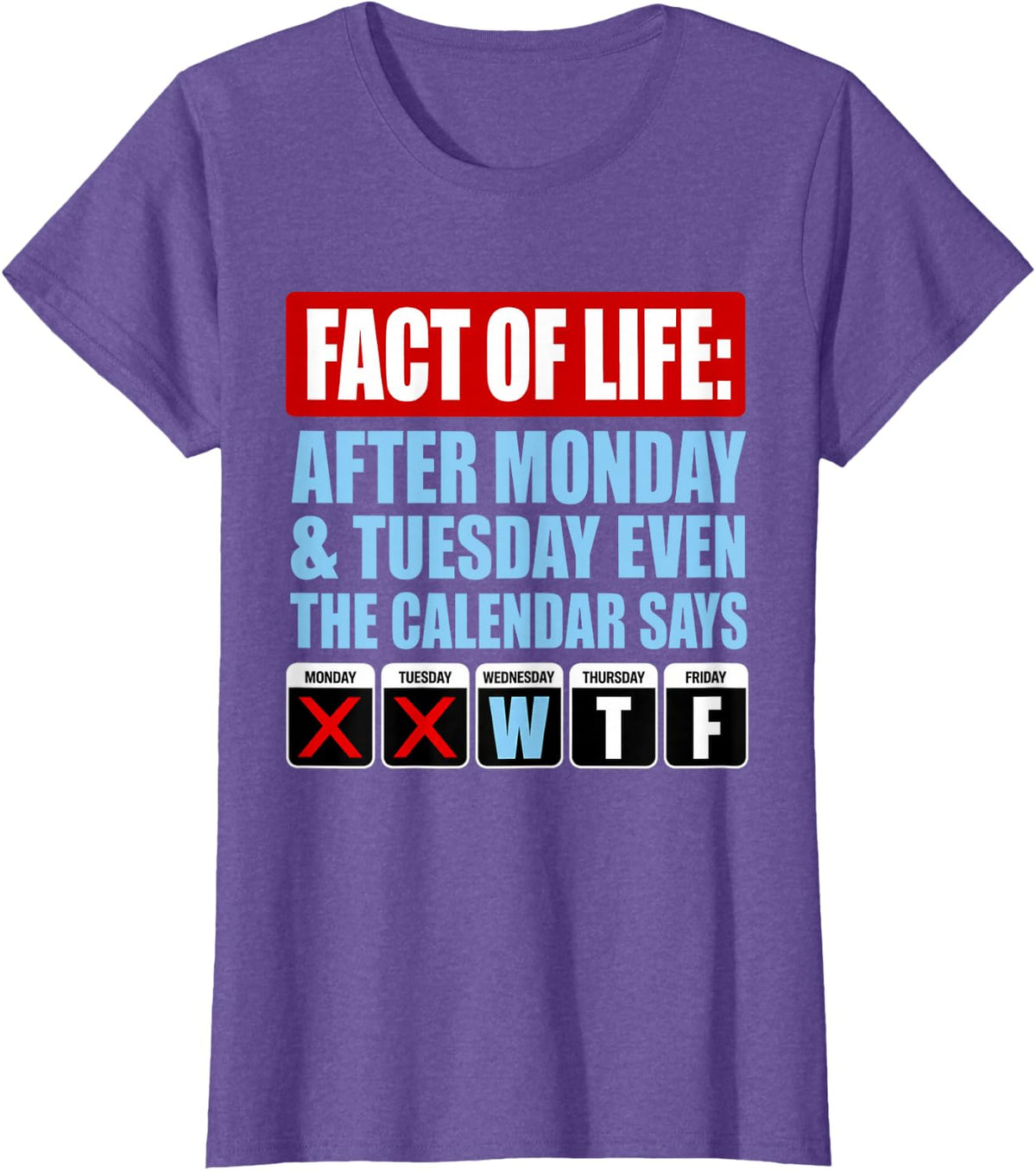 Fact of Life Calendar Says WTF Humor T-Shirt