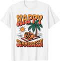 Happy Summerween Halloween Pumpkin on the Beach Vintage T-Shirt