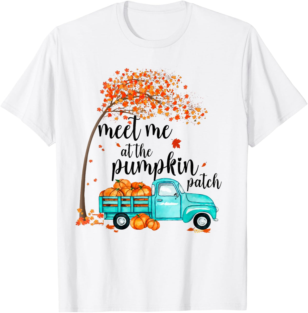 Meet Me At The Pumpkin Patch Halloween Vintage Truck Fall T-Shirt